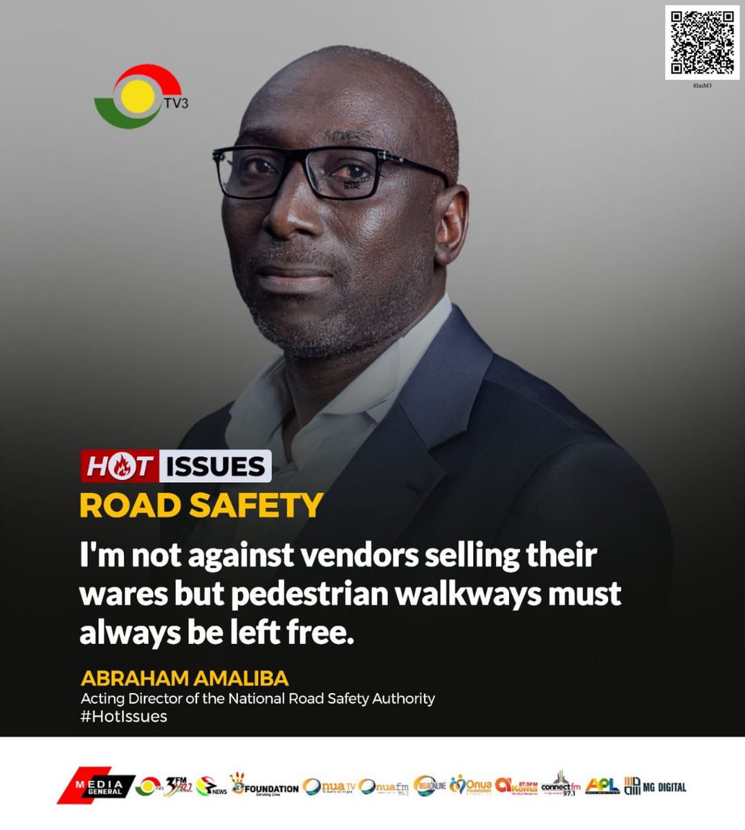 Abraham Amaliba, National Road Safety Authority’s acting Director, has said that while he has nothing against vendors selling, pedestrian paths must remain unobstructed.

#HotIssues