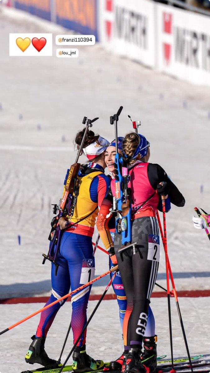 Preuss and Jeanmonnot with Wierer #biathlon #Wierer #Preuss #Jeanmonnot