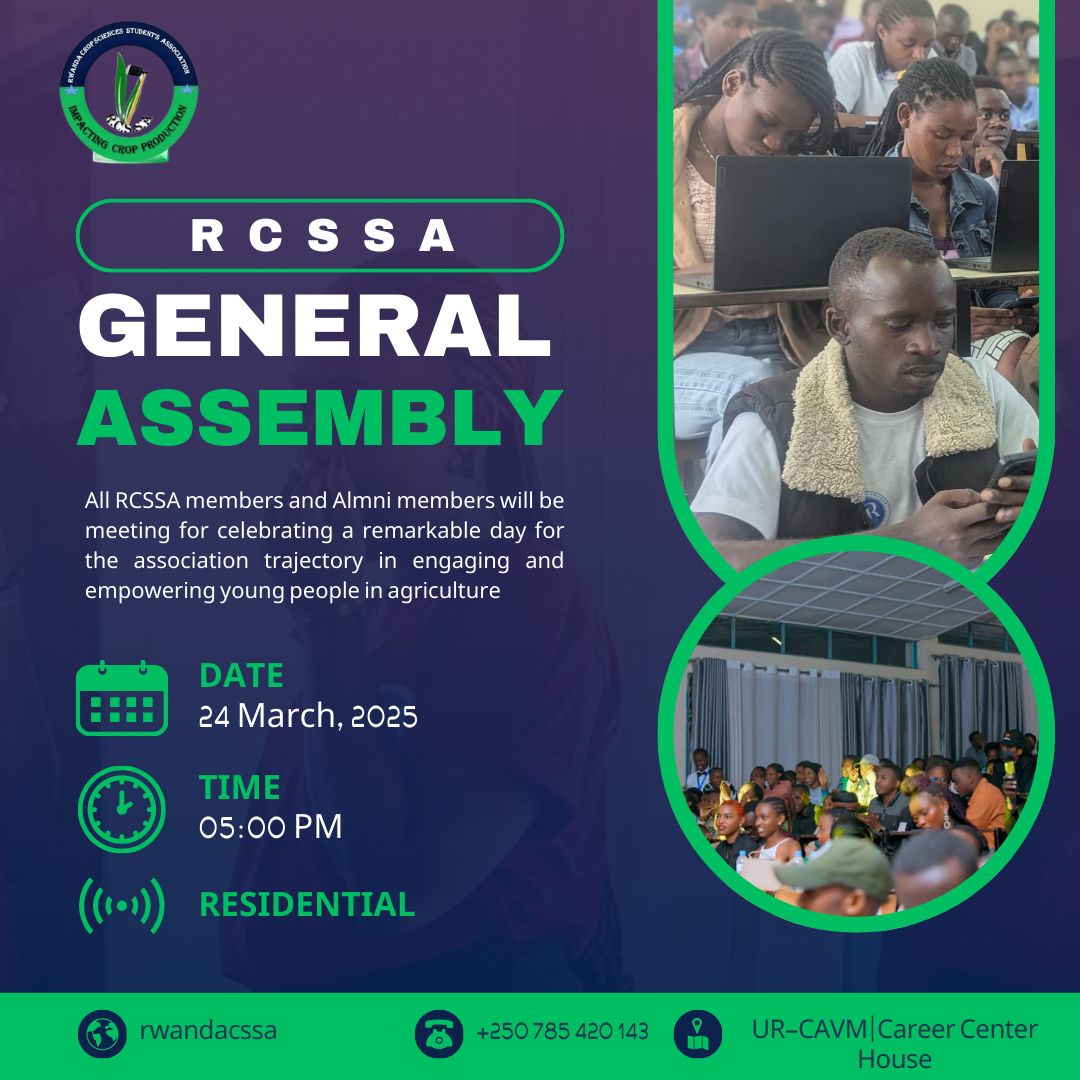 AgriPeakClub's tweet photo. Excited to announce that #RCSSA Community has a #GeneralAssembly tomorrow!

This impactful event will wrap up all the achievements, reflect all planned activities but more importantly, we'll farewell our academic ending members by giving them recognition certificates!
Don't miss! https://t.co/7iDFMqzShR