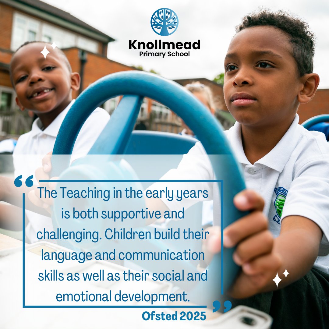 Knollmead Primary Sc (@knollmeadpri) on Twitter photo In early years, social and emotional development is extremely important so we were pleased that our success in this area this has been commented on in our Ofsted report.
bit.ly/41XiA0X In early years, social and emotional development is extremely important so we were pleased that our success in this area this has been commented on in our Ofsted report.
bit.ly/41XiA0X