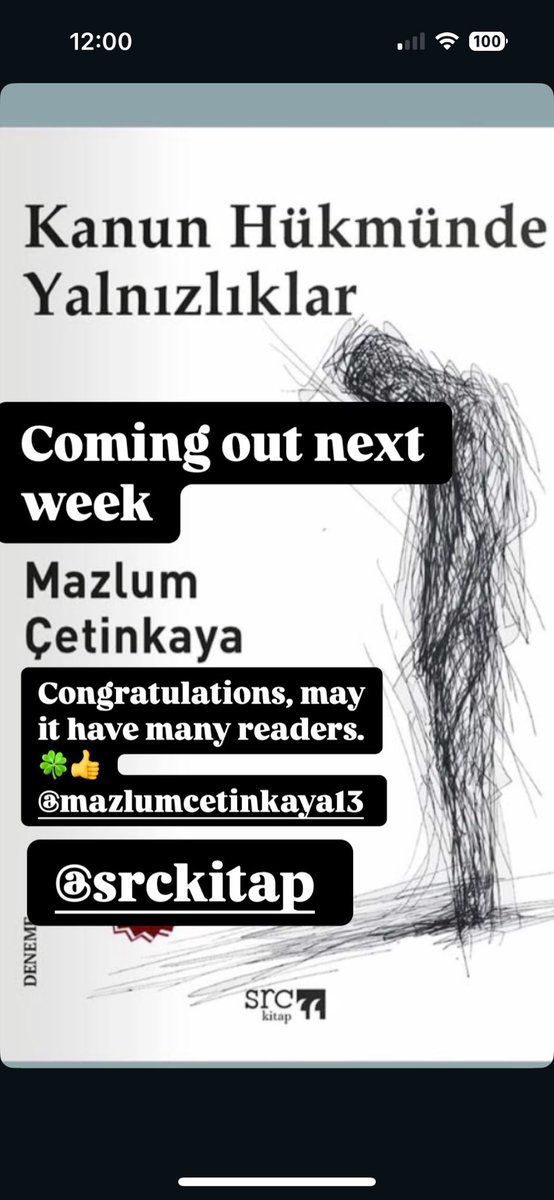 Next week, the book written by Mazlum Çetinkaya will be published, congratulations, may your heart be healthy, our valuable author Mazlum Çetinkaya 🍀👍