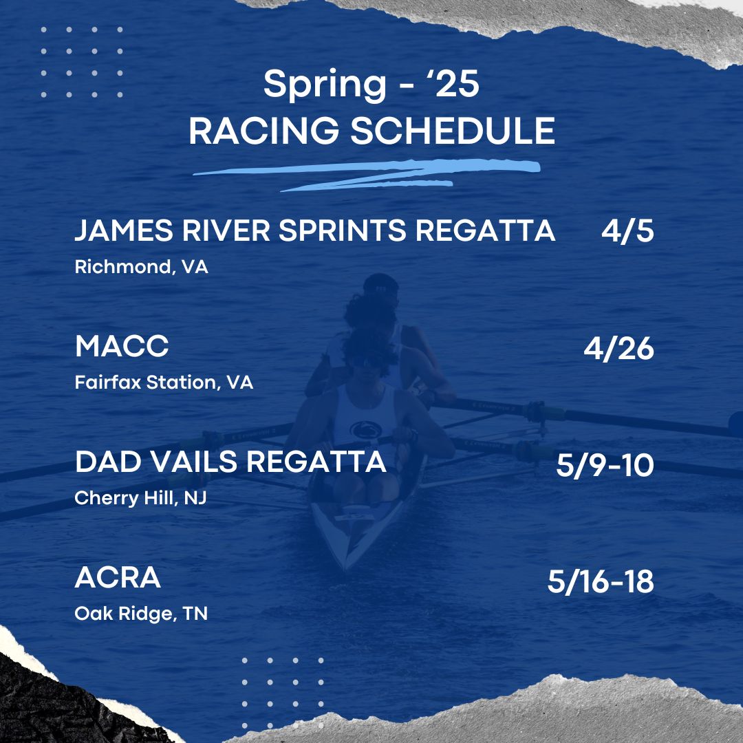 PennStateCrew's tweet image. Here is our 2025 spring racing schedule!!!
