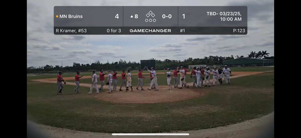And that’s a wrap! Bruins go 6-0 again finishing at the “top finisher” in the 2025 Sunshine Classic 35+ division defeating the So Florida Eagles 4-1. Brandon Casa de Calvo pitches a complete game allowing 1 run while striking out 5.
