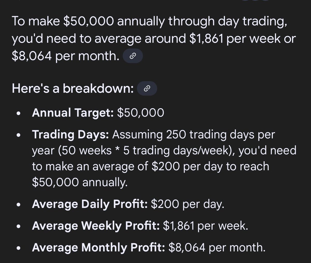 STAY IN YOUR LANE!! Those $300-$500 days you have add up!! This isn’t a race, it’s a marathon. 

The moment you start comparing your gains to the next person, you’ve fucked up. This leads to trying to shoot for those massive returns you see on social media and that leads to blown