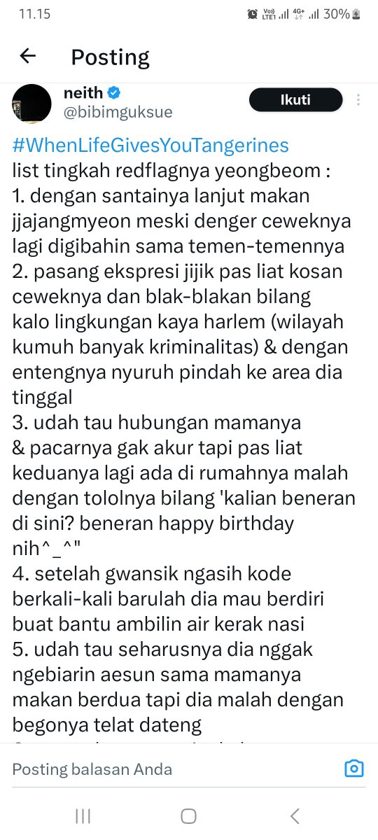 🔥 when life gives you tangerines ⚠️ •kdm•
Ada knetz yang ngelist redflag nya Yeong Beom, ini diterjemahin