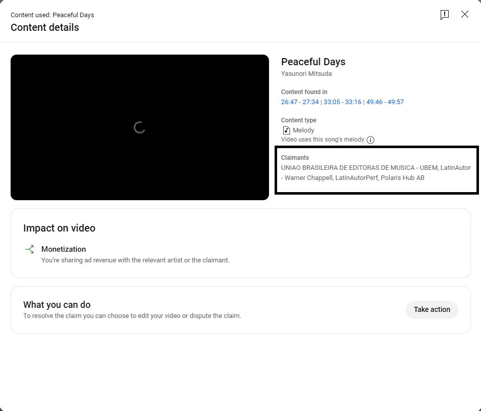 My stream got hit by fraudulent Copyright Claims by LatinAutorPerf and Warner Chappell... C'mon Youtube its 2025 why this shit still happening??
<a href="/TeamYouTube/">TeamYouTube</a> <a href="/YouTubeCreators/">YouTube Creators</a> <a href="/YouTube/">YouTube</a>