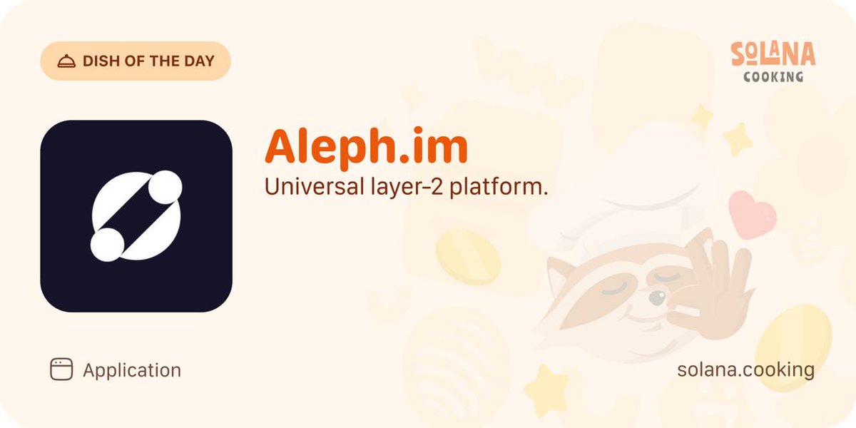 Solana Cooking (@solanacooking) on Twitter photo Decentralized Cloud for Web3
Dish of the Day:
๐ฅ <a href="/aleph_im/">Aleph Cloud</a>
๐ Universal layer-2 platform.
๐ฝ๏ธ Application๐ฑ
See What's Cooking:
solana.cooking/product/alephim Decentralized Cloud for Web3
Dish of the Day:
๐ฅ <a href="/aleph_im/">Aleph Cloud</a>
๐ Universal layer-2 platform.
๐ฝ๏ธ Application๐ฑ
See What's Cooking:
solana.cooking/product/alephim