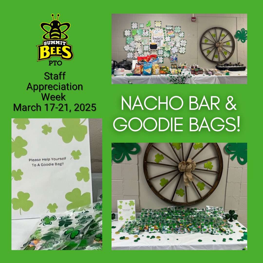 Summit PTO wrapped up Teacher and Staff Appreciation Week with a Nacho Bar on Thursday and Goodie Bags on Friday! <a href="/summitbees/">SummitElementaryFHSD</a>  <a href="/FHSchools/">FHSD</a>