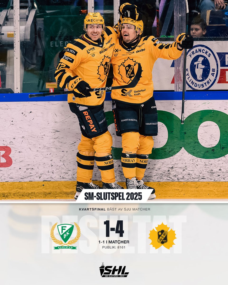 Efter en drömstart med 4-0 efter första perioden så är det Skellefteå som tar hem den andra matchen i matchserien mot Färjestad.
#FBKSKE #SHL #twittpuck #ishockey #svsshl