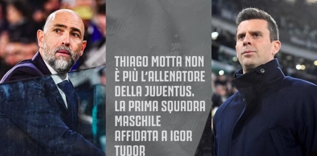 Dopo neppure 6 mesi finisce "il progetto", #ThiagoMotta viene esonerato e al suo posto arriva #Tudor! Avevamo tante aspettative per lo più deluse, per me a causa di una dirigenza non ancora all'altezza e che alle prime difficoltà come l'anno scorso ha lasciato il mister da solo!