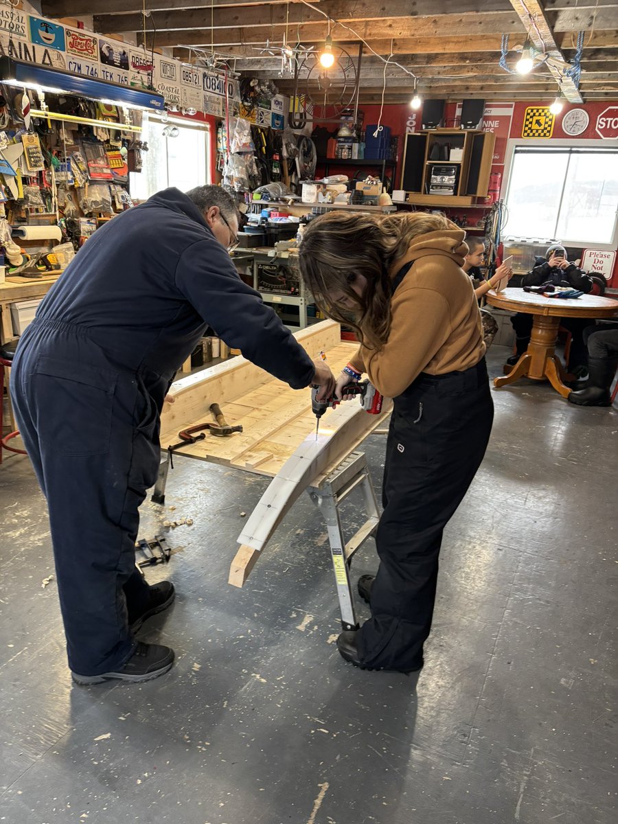 MrPhillips709's tweet photo. Big thanks to Ed and NunatuKavut for this experience building a Komatik with our 8/9 class! https://t.co/KURdSsH2Ac