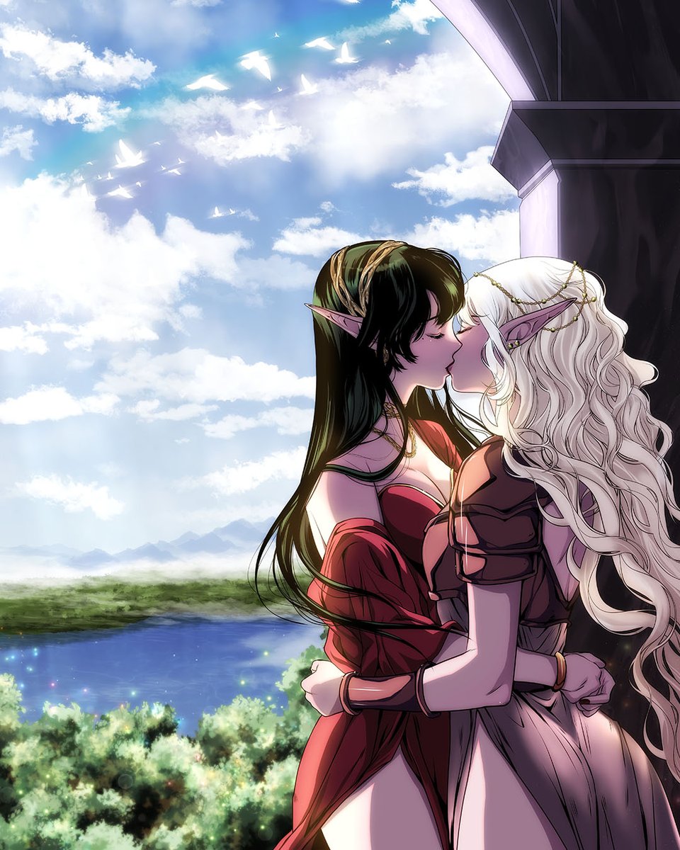 🌿🌹 There's romance in the air 🌹🌿

For quite some time I wanted to draw something romantic and peaceful with an actual background haha. It's rare but I hope you like it 🌸

I'll have prints of it with me at <a href="/mangacomiccon/">Manga-Comic-Con</a> next week ✨
You can find me at E204 in hall 1