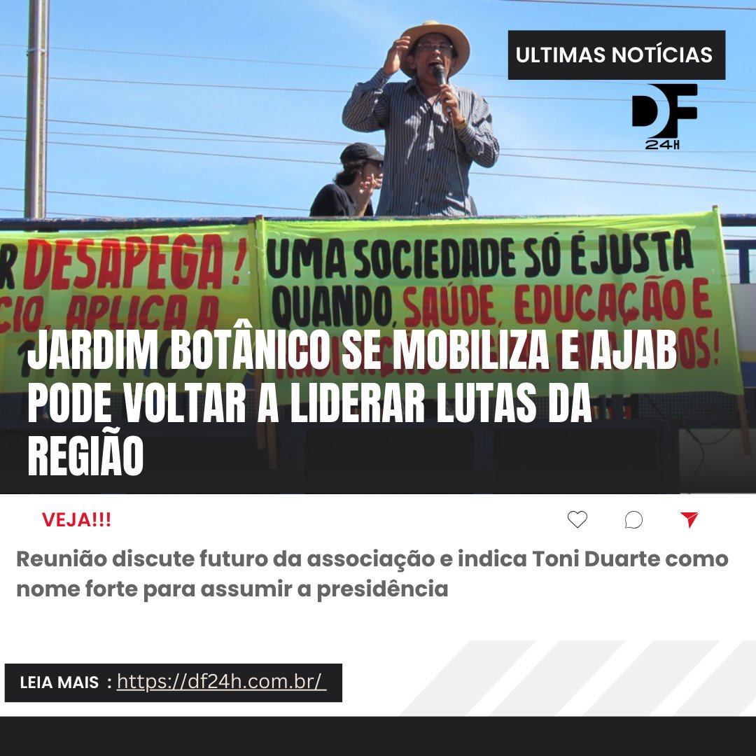 PortalDf24hs's tweet image. AJAB pode voltar ao centro das decisões no Jardim Botânico. Moradores indicam Toni Duarte à presidência e querem retomar lutas por melhorias e regularização. #JardimBotânicoDF #AJAB #RadarDF