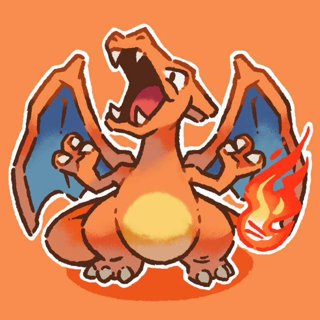 smearg's tweet photo. boastful lil charizard 🐲🔥 https://t.co/1fJ6FKz2fR