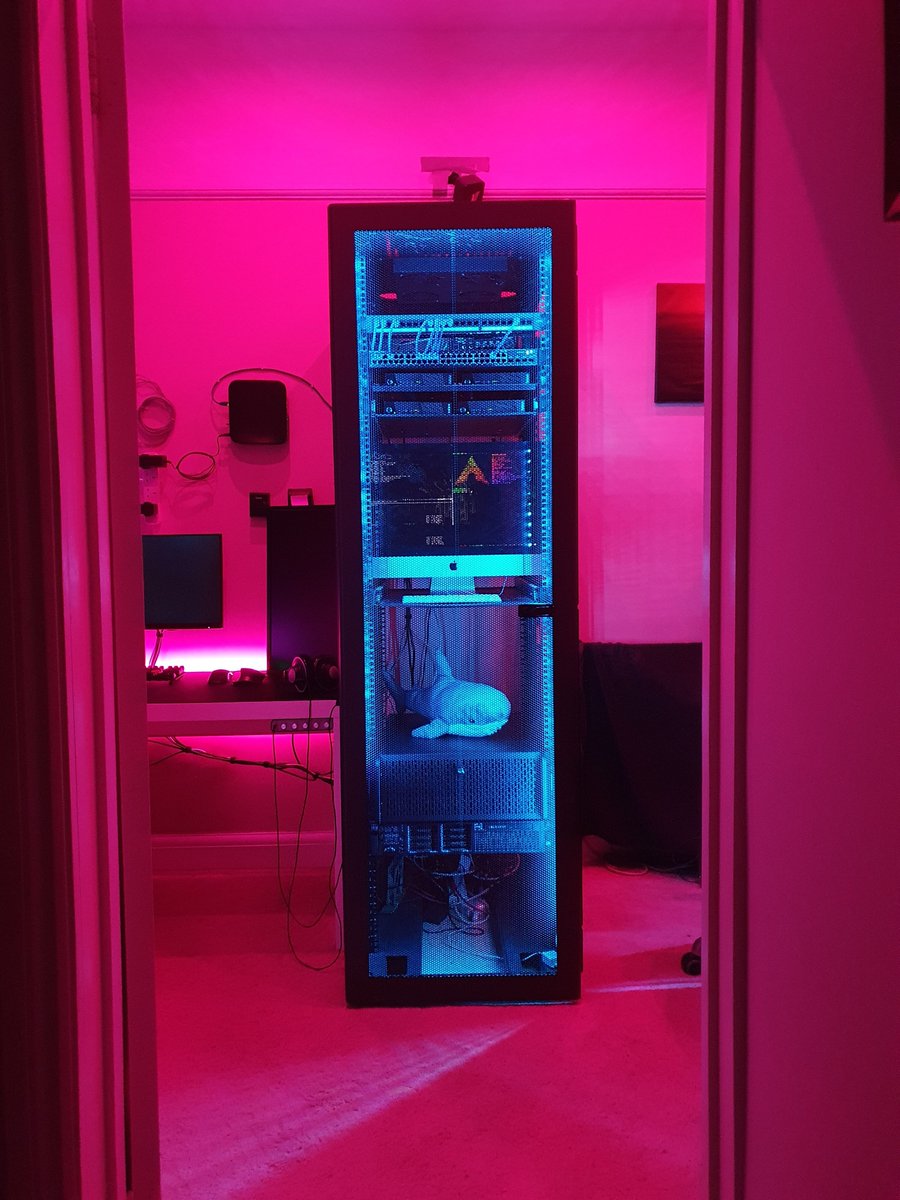 meowkoteeq's tweet image. i dont&apos; think ive ever shared it on this account but i literally have a 48U server rack in my bedroom
