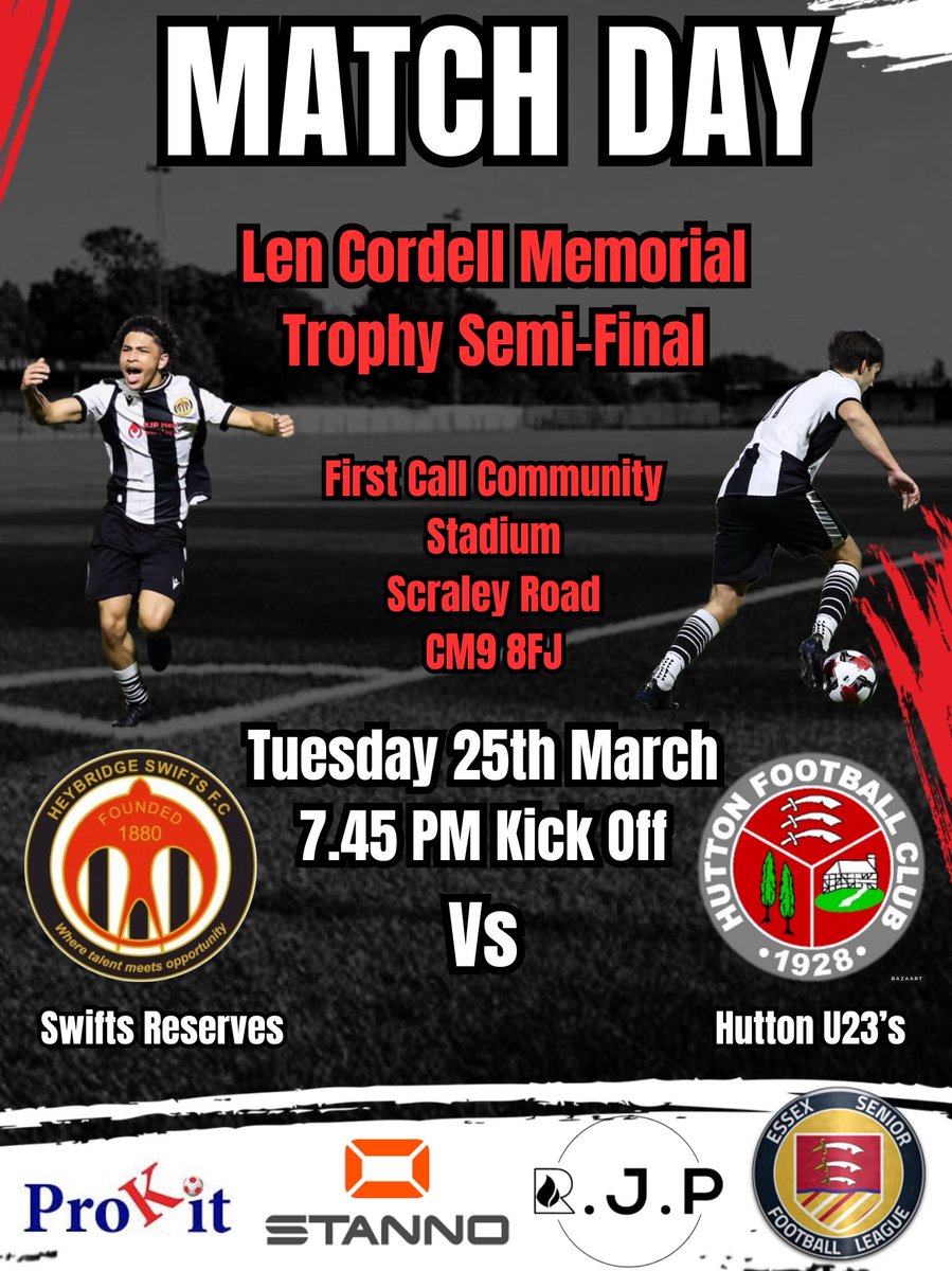 HSFC_Reserves's tweet photo. Great result for the U18s EJA side in their Semi-Final, beating Billericay Town U18’s 4-2

A cup final awaits them but a big week coming up for the reserves. Two games against Hutton U23s with a semi final Tuesday night first up. Come down and support the lads 💪🏼⚫️⚪️

#Swifts https://t.co/JsVbXZ9zm3