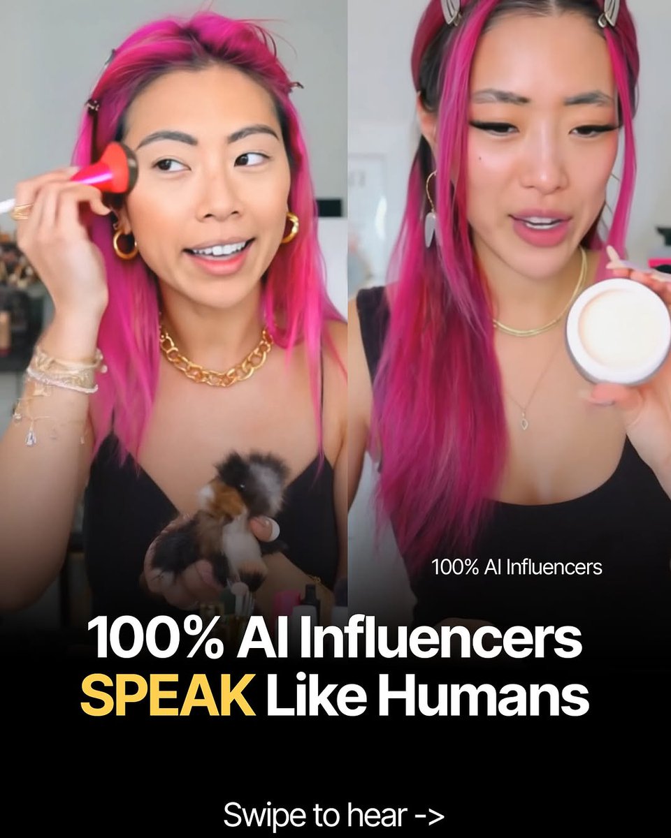 ebelinedit's tweet photo. UGC Influencers are in trouble 😱

These influencers are 100% AI generated avatars, with excellent lip sync realistic voice, saves Cost.

You can create yours within a few minutes. Comment "How" I will DM you the link. 📩

(📩 Only followers )  #UGC #ugccommunity #AI https://t.co/q8WxQqUD8U