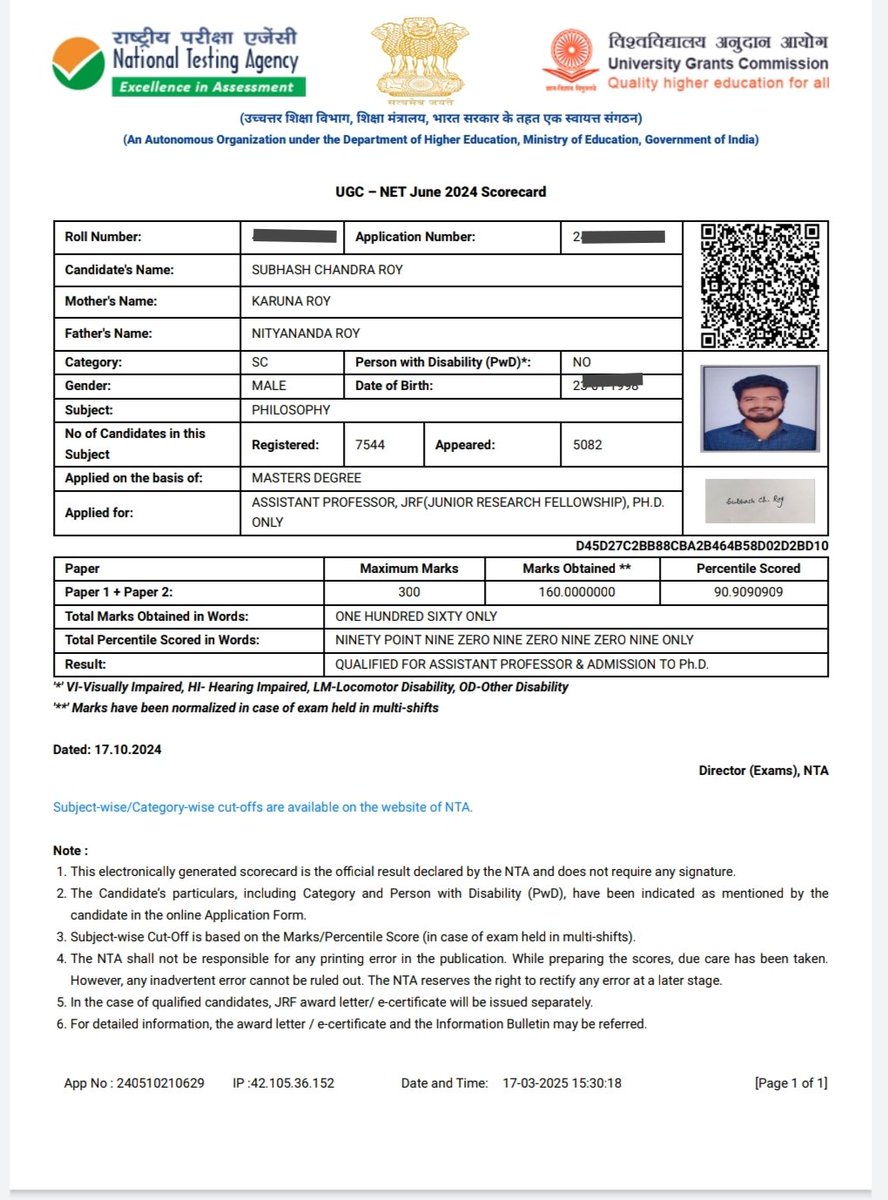 I applied for NFSC June 2024 for Philosophy Subject (003),I got 160 marks ,which is above Cut off Marks(156),but I couldn't find my name in the published merit list by NTA &amp; NSFDC
<a href="/NSFDC_MOSJE/">NSFDC</a> <a href="/ugc_india/">UGC INDIA</a> <a href="/NTA_Exams/">National Testing Agency</a> <a href="/dpradhanbjp/">Dharmendra Pradhan</a> <a href="/NCSC_GoI/">National Commission for Scheduled Castes</a>