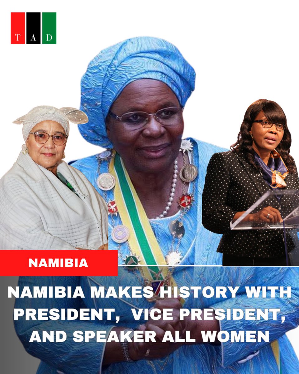 For the first time in Namibia's history, the President, Vice President and Speaker of the National Assembly are all women.