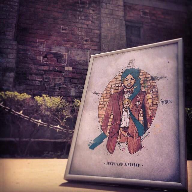 in 2014 i went to amritsar to lay my art of #BhagatSingh at Jallianwala Bagh where the horrific massacre took place. 

this would ultimately ignite the fire in a young bhagat to take a stand against injustices. the haunting bullet marks in the bricks are also in the art.

🤎