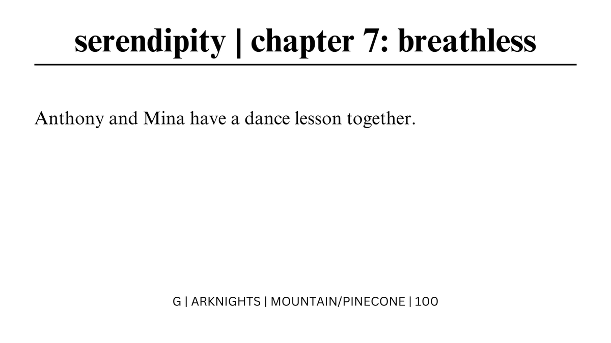 rozeves's tweet photo. serendipity; chapter 7: breathless 
— rated g  
— arknights         
— mountain/pinecone     
— 100 words   
— dance lessons!

https://t.co/wfa673tLsU https://t.co/sk212eREf3