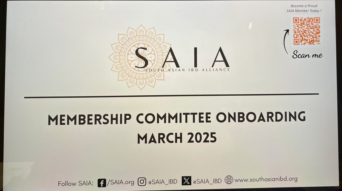 SAIA (@saia_ibd) on Twitter photo We are so thrilled to kick off our first-ever Membership Committee meeting led by the fabulous <a href="/ReezwanaCMD/">Reezwana C, MD, FACG</a>!
Thank you all for joining us & helping us expand SAIA’s outreach globally 🎉🙌🏽
Join us to become a SAIA Member today: saibda.memberclicks.net/new-member-app… We are so thrilled to kick off our first-ever Membership Committee meeting led by the fabulous <a href="/ReezwanaCMD/">Reezwana C, MD, FACG</a>!
Thank you all for joining us & helping us expand SAIA’s outreach globally 🎉🙌🏽
Join us to become a SAIA Member today: saibda.memberclicks.net/new-member-app…