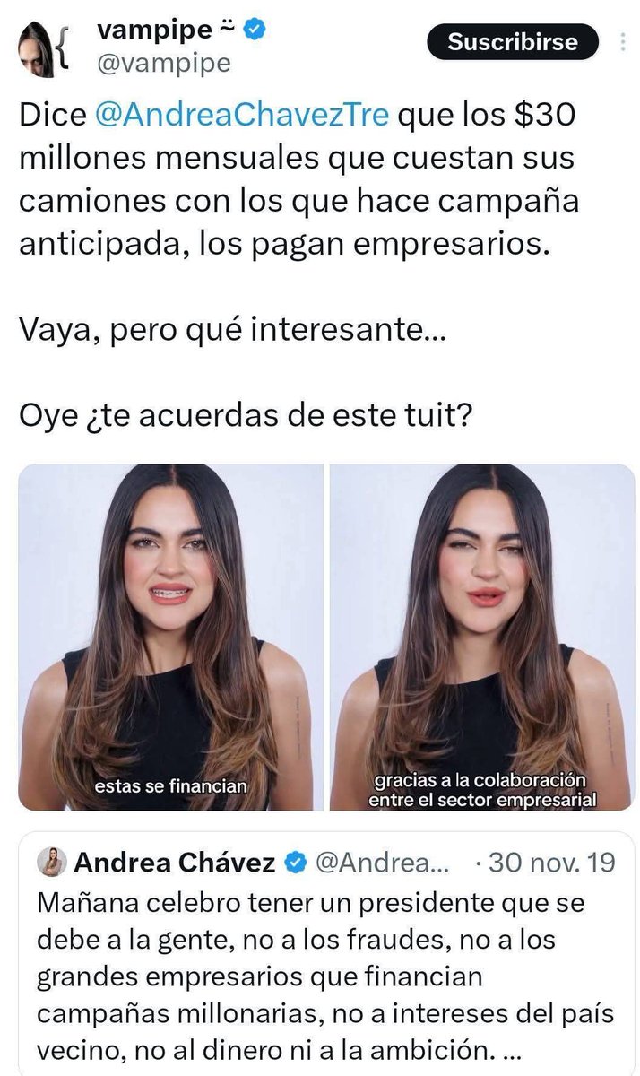 Lo bueno es que siempre hay un Twitt.
<a href="/AndreaChavezTre/">Andrea Chávez</a> 
<a href="/Claudiashein/">Claudia Sheinbaum Pardo</a> 
<a href="/fernandeznorona/">Fernández Noroña</a> 
<a href="/PartidoMorenaMx/">Morena</a>