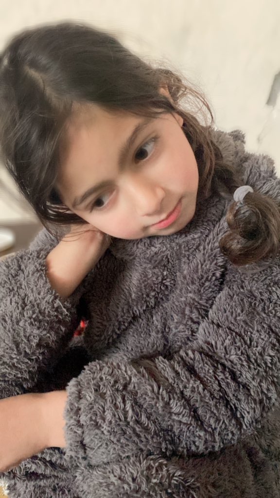My little Rima,  🥺💔who will take away this sadness that resides in her chest? She tells me that her heart aches. She no longer wants new clothes for Eid. She and her brother planned for it to be a different Eid after being deprived of its joy for the second year. She only says