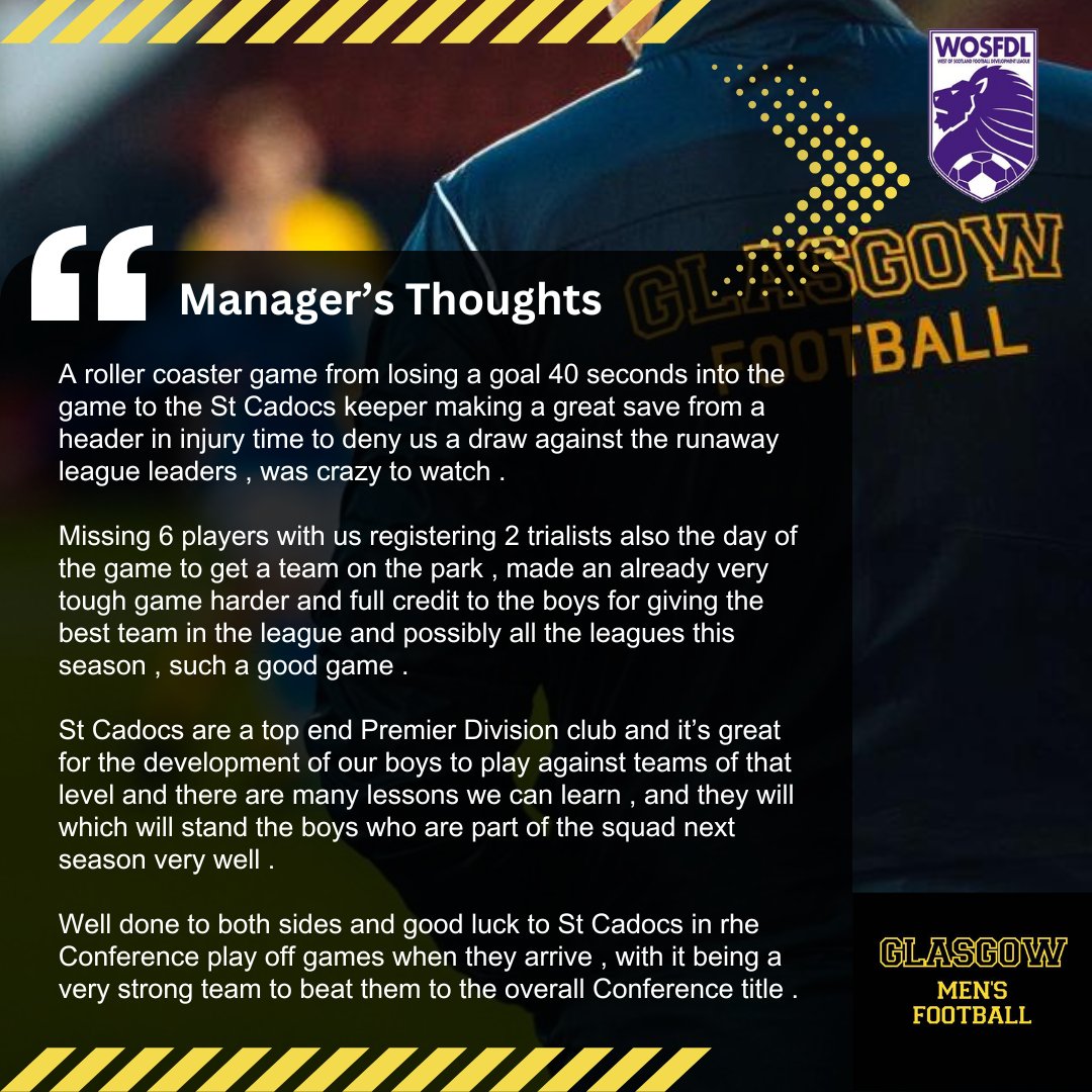 Manager Barry McLaughlin’s thoughts on the game vs St Cadocs u20s Friday night.