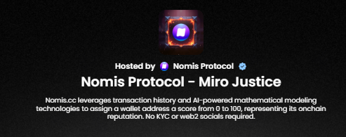KarinateG's tweet image. It’s Quest Time on #Micro3!

This time, it&apos;s Nomis.cc on @Micro3io!

@0xNomis uses onchain data and AI-powered scoring to analyze your wallet’s reputation, assigning a score from 0 to 100—no KYC, no Web2 socials required!

Why Join?
✅ Discover your Base Reputation…