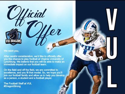 JuMarcus “JT🏆” Thomas Jr. (@jumarcust) on Twitter photo After a great conversation with <a href="/Dfarley_7/">Danny Farley</a>, I’m blessed to receive my first official football offer from Virginia University of Lynchburg. #AGTG
<a href="/CoachG_Gtz/">Geno Gutierrez</a> <a href="/ChubbyJones1/">Lloyd Jones</a> After a great conversation with <a href="/Dfarley_7/">Danny Farley</a>, I’m blessed to receive my first official football offer from Virginia University of Lynchburg. #AGTG
<a href="/CoachG_Gtz/">Geno Gutierrez</a> <a href="/ChubbyJones1/">Lloyd Jones</a>