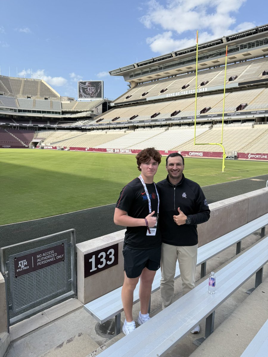 Gavinhiggins25's tweet image. Had a great time @AggieFootball thank you to @CoachKLars and @Coach_Dougherty. Can’t wait to come back this summer.