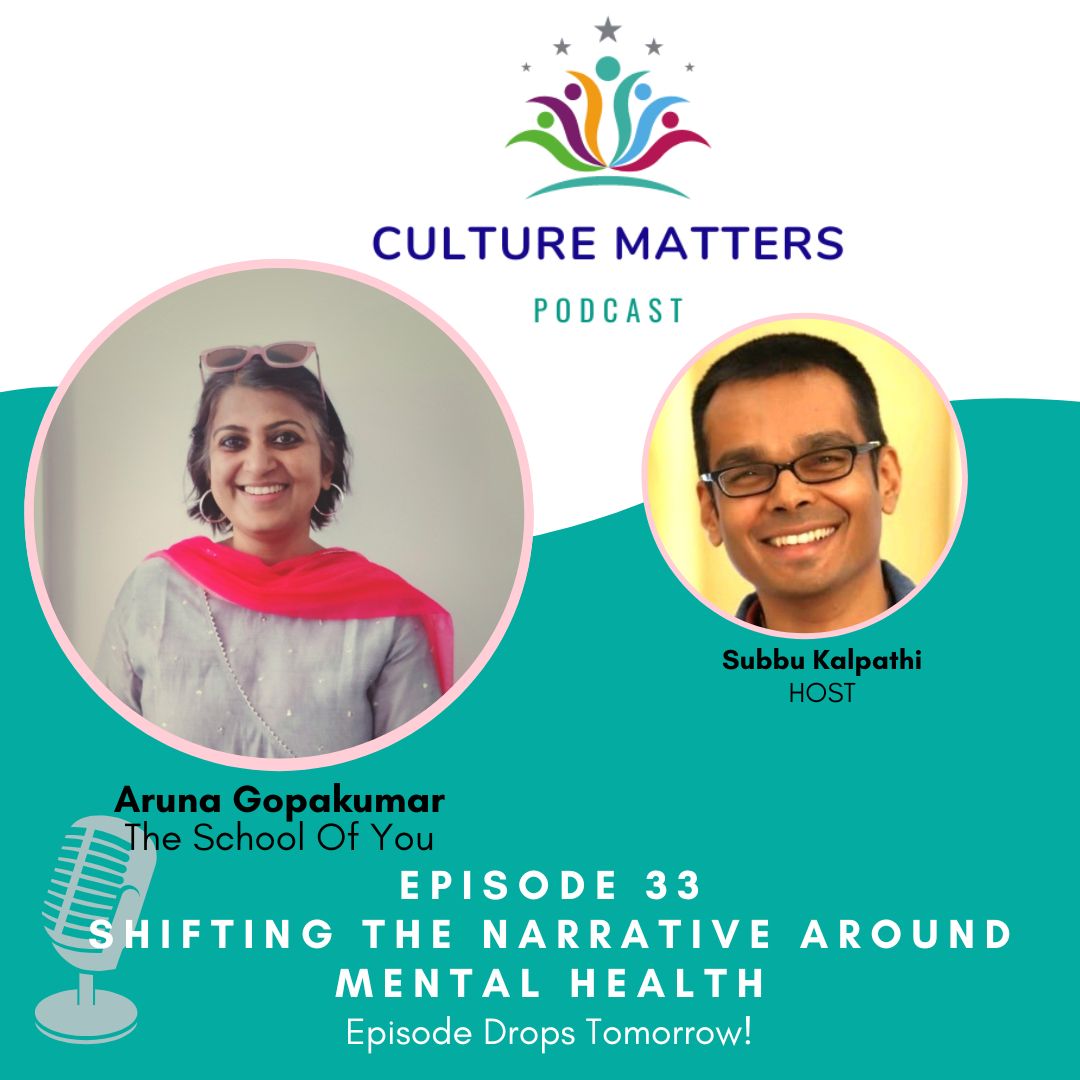 There's never a dull chat with Aruna! I am super excited to have her on the Culture Matters podcast!

We spent time discussing entrepreneurship, her book, stories of transformation, mental health at work, and her love for Alice In Wonderland. Episode drops tomorrow!