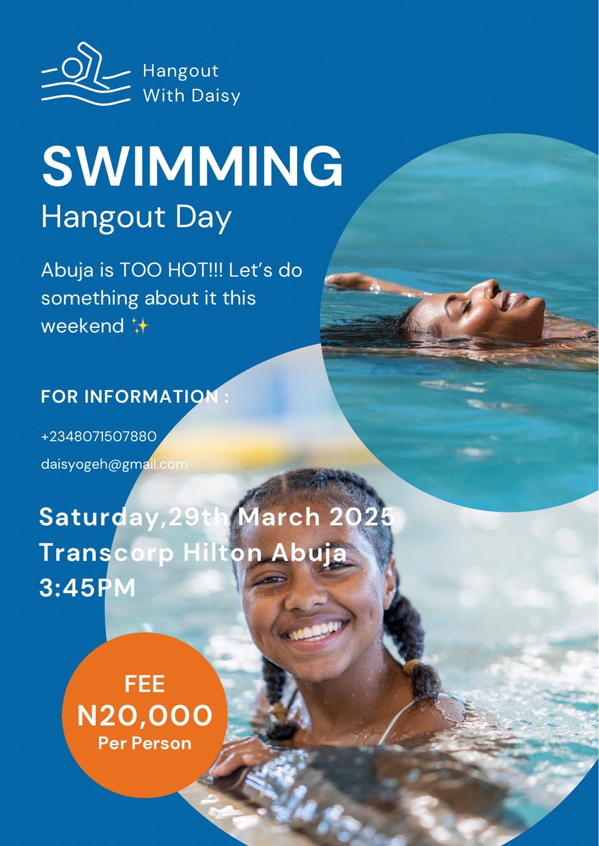daizee_concept's tweet photo. Hello Abuja! We’re going swimming this weekend. Make plans. Abuja is too hot so you don’t have an excuse.

N20,000 only 📌 
Curated by yours truly @daisy_ogeh https://t.co/xvtMcFvXQg