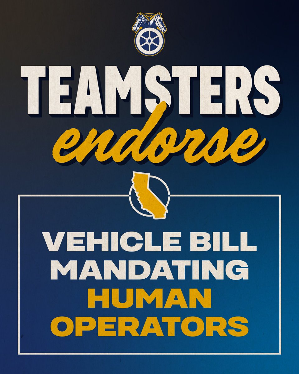Teamsters proudly endorse California Assembly Bill 33 (AB 33), a bill that would require a trained human operator in any autonomous vehicle (AV) used to deliver commercial goods directly to residences or businesses. 79 percent of California voters support requiring a trained