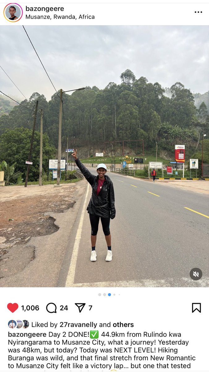 PMudakikwa's tweet image. Benshi mumuzi nk’umukinnyi wa film hano mu #Rwanda 🇷🇼 
@RosineBazongere yagenze ibirometero 150 n’amaguru kuva muri @CityofKigali kugera mu mujyi wa @RubavuDistrict mu minsi 4 (ni ukuvuga nibura ibirometero 37.5 ku munsi)
Wowe wagenda bingahe ku munsi? 
Wagenda bingahe mu minsi…