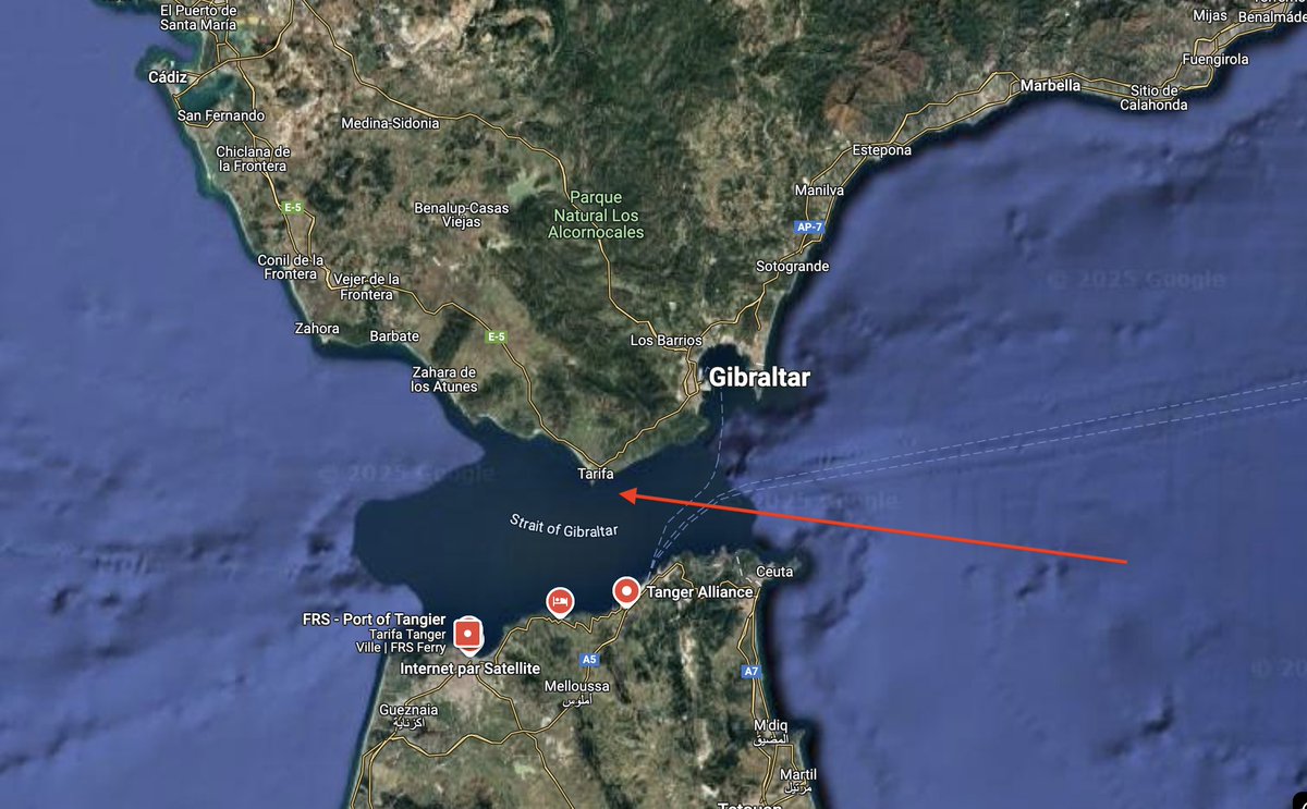 Tariffs originate in Tarifa ( Spain) 

The first time I heard this story was in #EdLeamer's class of International Trade at <a href="/UCLA/">UCLA</a> 
Tarifa is a coastal city in Andalusia ( Spain) that  together with Tangiers ( Morocco) for centuries controlled  the traffic of ships through te