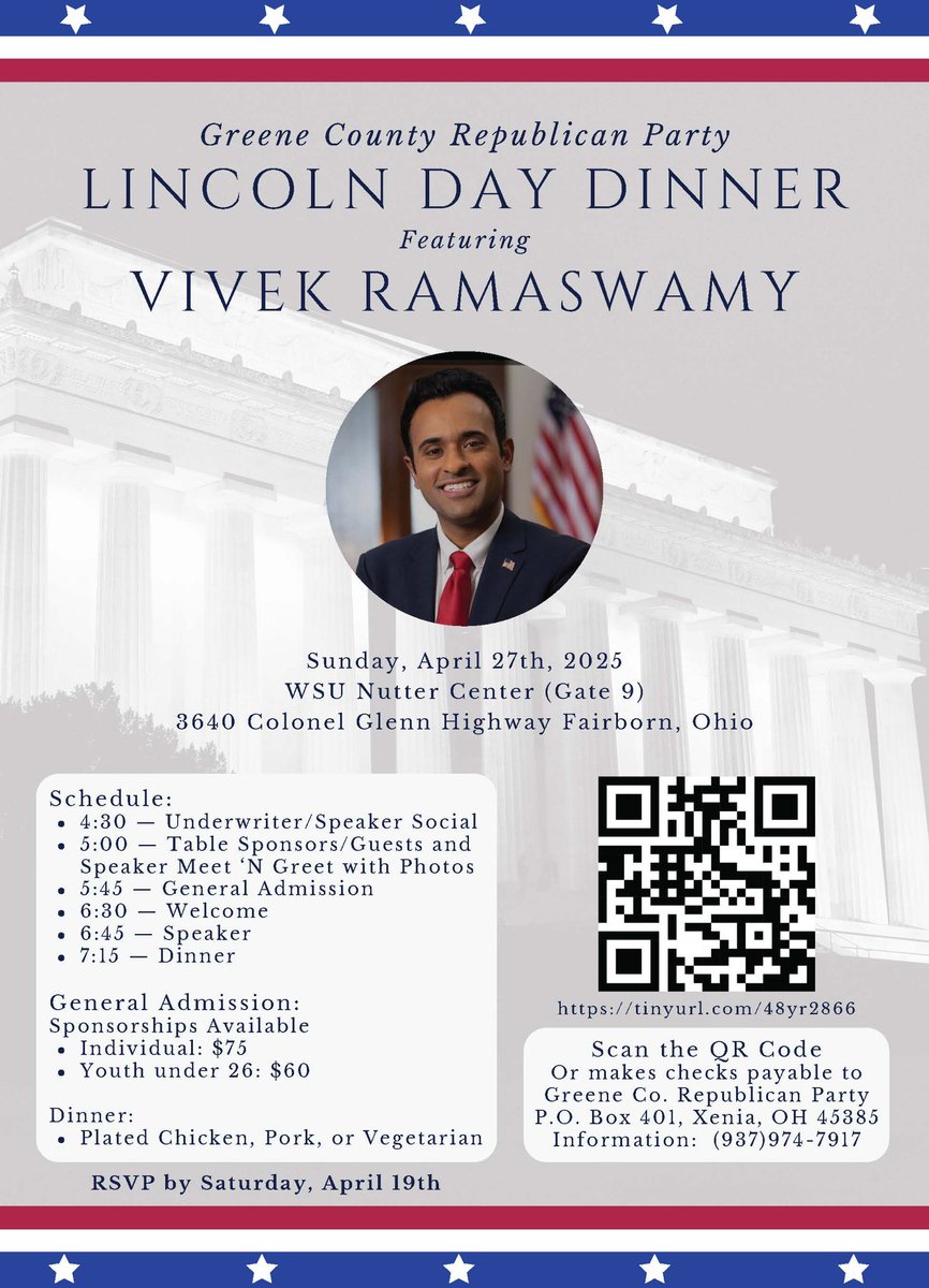 gcrpoh's tweet photo. Official Invite for GCRP’s 2025 Lincoln Day Dinner! Can’t wait to see everyone there. https://t.co/1wBMbhBRvQ