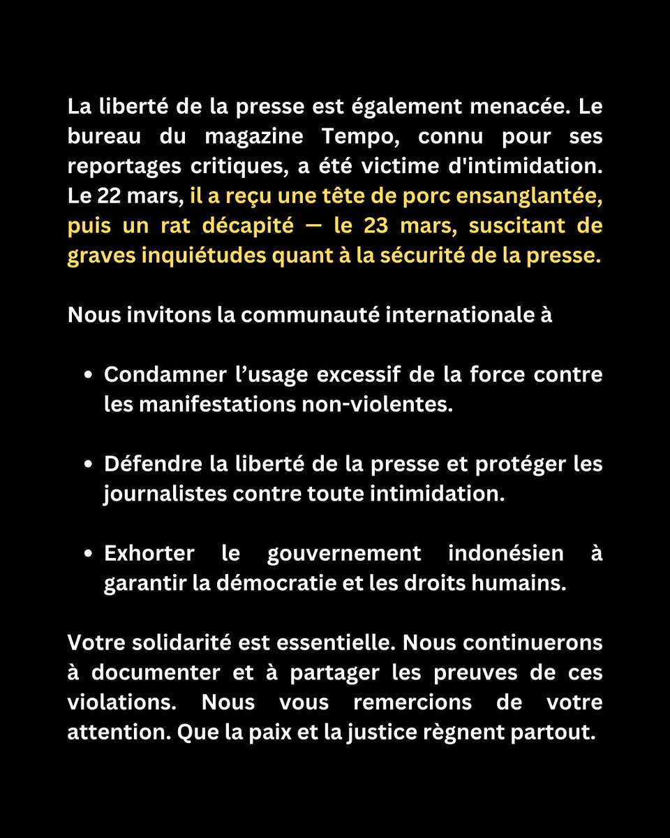 logos_id's tweet photo. ‼️Alerte contre la répression des manifestants indonésiens et l'intimidation des journalistes‼️

cc: @txtfromIR @barengwarga @BudiBukanIntel @neohistoria_id https://t.co/CMGZiYF4Dn