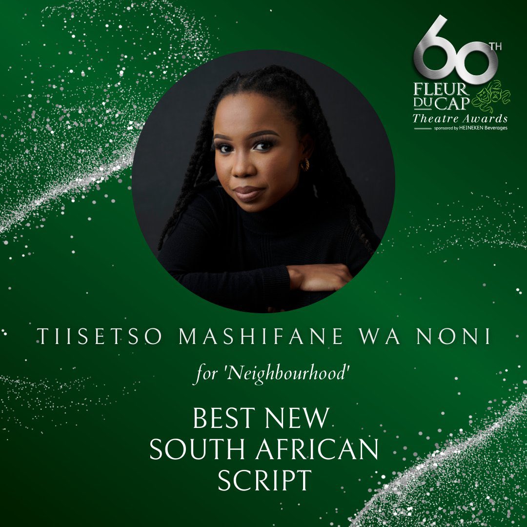 Wonderful and congratulations to <a href="/tiisemashifane/">Tiisetso Mashifane wa Noni</a> on winning an award this evening for Best New South African Script at the <a href="/FDCTheatreAward/">Fleur du Cap Theatre Awards</a> this evening. 

Our arts is living! 🔥🔥🔥