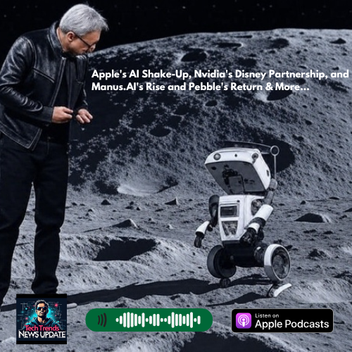 TechAIPodcast's tweet image. Listen to &quot;Apple&apos;s AI Shake-Up, Nvidia&apos;s Disney Partnership, and Manus.AI&apos;s Rise and Pebble&apos;s Return  

Subscribe! bit.ly/4bWm0W8 

#AppleAI, #NvidiaDisney, #ManusAI, #TechNews, #ArtificialIntelligence, #Robotics,  #AutonomousAgents, #AITrends