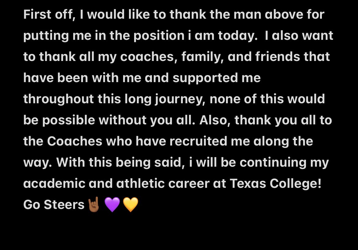 #Committed🏠
<a href="/Coach_JJackson2/">Coach Jarrail Jackson</a> 
<a href="/CoachATBates/">Andrew Bates</a> 
<a href="/TexasCollege23/">Texas College Football</a>