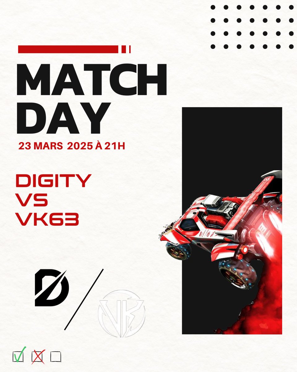 Digity_FR's tweet photo. 🏎️| RocketLeague

Dernier match ! Faut le gagner pour se mettre en confiance pour la suite du tournoi ! 🫡

🆚#VK63
🕗 21h
📺https://t.co/BLxNYuLCSG

⚫️#Hydra #DGTWIN #RocketLeague🔴 https://t.co/miJ5OpGBAK