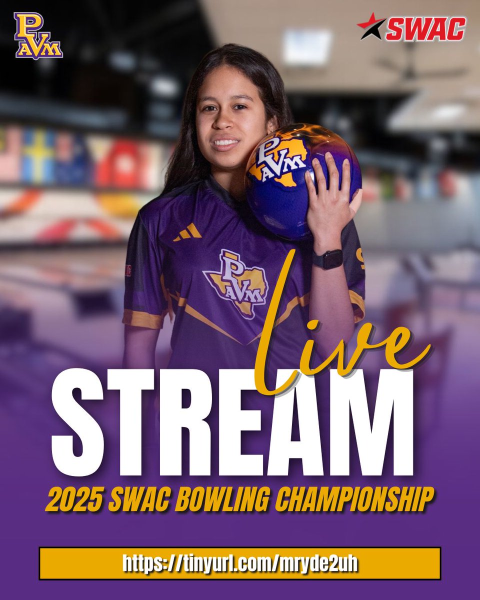PVAMUPanthers's tweet photo. Tune into today’s live stream as the Prairie View A&amp;M bowling team compete in the 2025 SWAC Bowling Championship!
🔗: https://t.co/H5s1FV2lwF 

#PVPanthers | #SWACBowling https://t.co/9hMCme0cOh