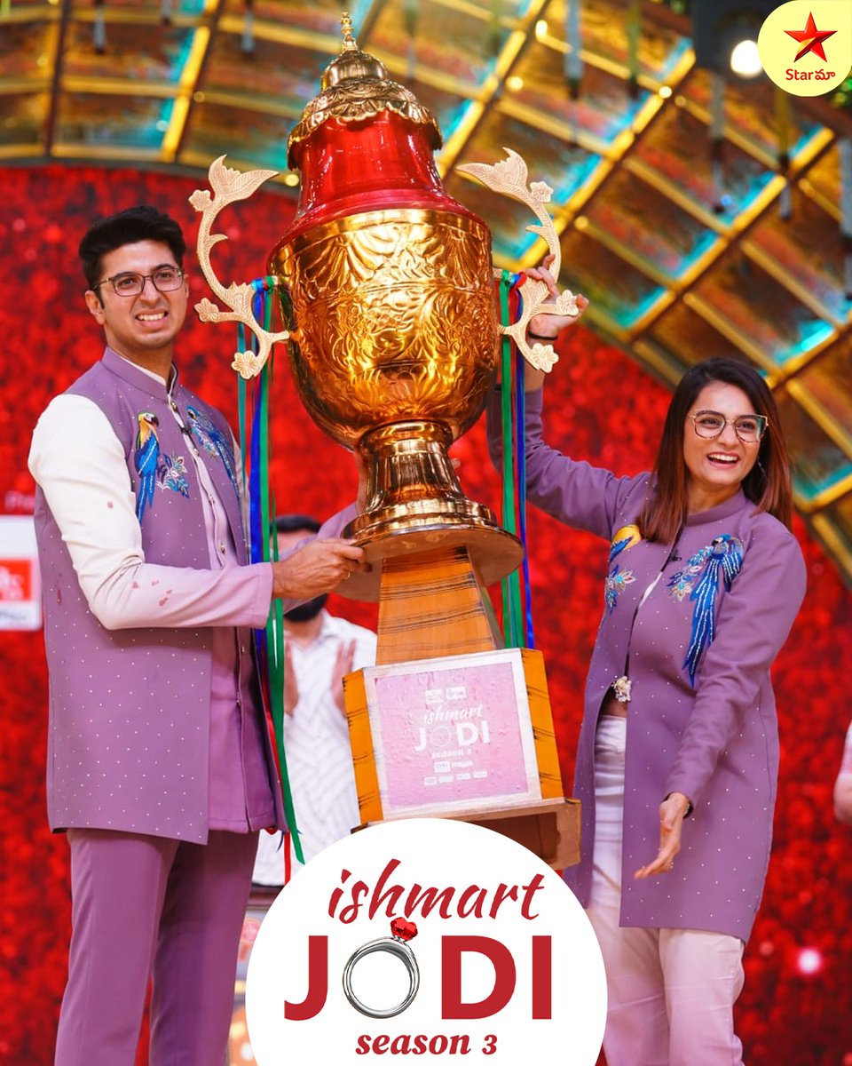 StarMaa's tweet photo. Heartiest Congratulations to the winners of Ishmart Jodi Season 3! 🎉
Prerana &amp; Shripadh deshpande
This epic season comes to an end with the best grand finale!  #IshmartJodi3 https://t.co/QpWZAYOn4D