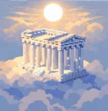 TeachGoneCrypto's tweet photo. @tradeportxyz @move_mansions Dreaming of minting one of these heavenly gems!  This celestial Parthenon NFT is absolutely divine—floating in the clouds with that golden sun glow.  Hoping to add this beauty to my collection soon! Who else is chasing these ethereal vibes? https://t.co/gVHHLHDriv