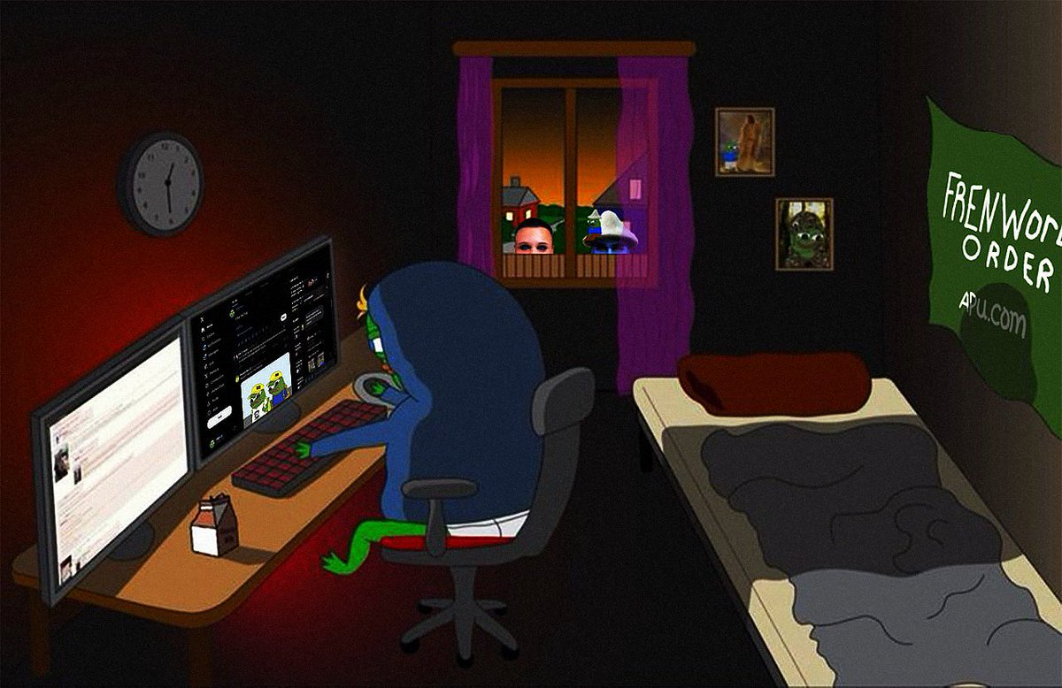 Apu ran to $500mil market cap on Nightmare Mode with everything stacked against it:

•ETH underperforming
•Biz &amp; X Fud
•Pepe Mafia commanding its KOLs to ignore Apu’s existence
•Paid-provocateurs/infiltrators in the community
•Asian Bot Farms targeting frens
•Accounts being