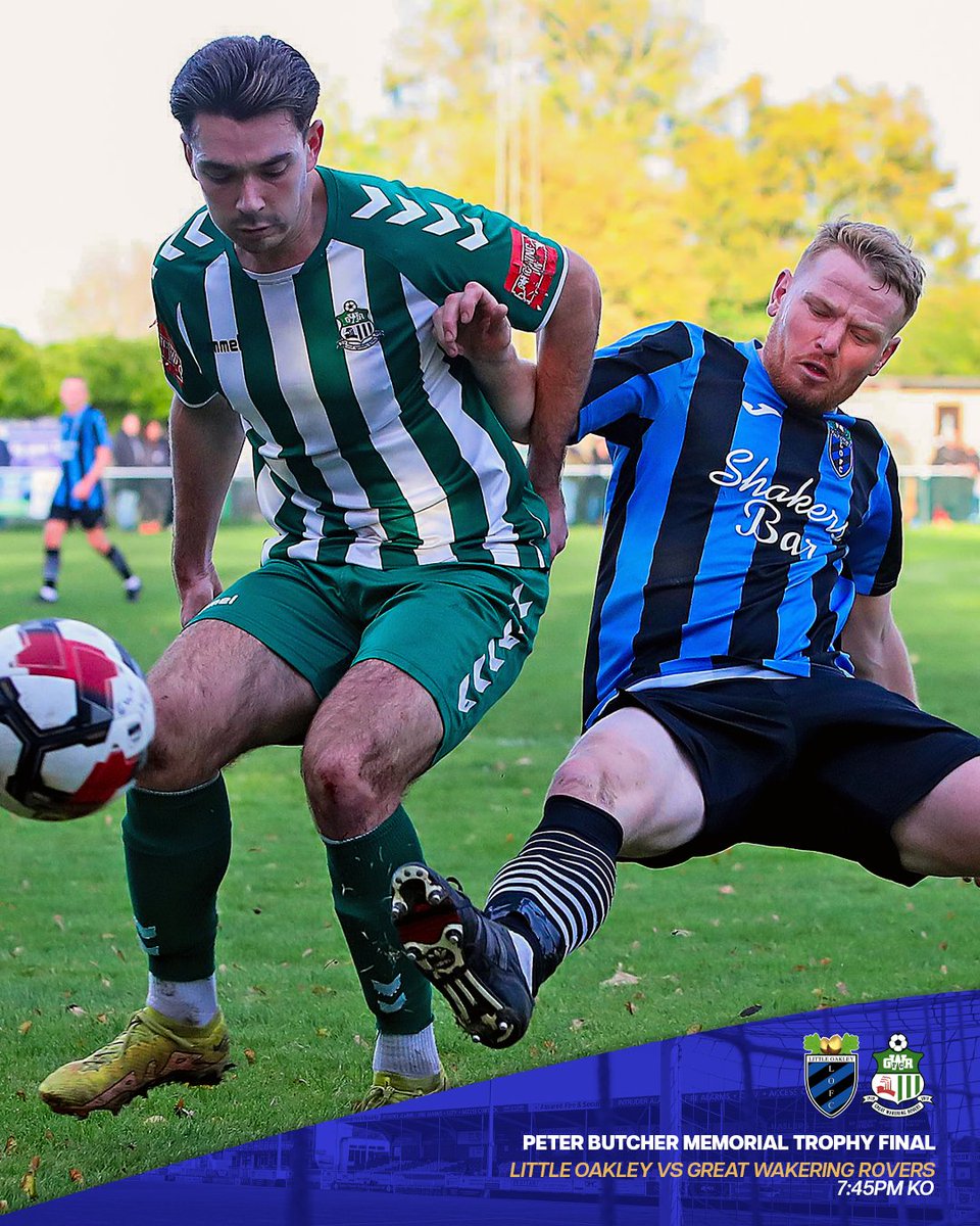 BTFC's tweet photo. New Lodge hosts Little Oakley and Great Wakering Rovers in the Peter Butcher Memorial Trophy Final this evening at 7:45pm ⌚️

The clubhouse will be open with tickets costing £8 for adults, £5 for concessions, £3 for teenagers and under-12s are free 🎟️ 

#BTFC 🔹 https://t.co/NAUJbol43b