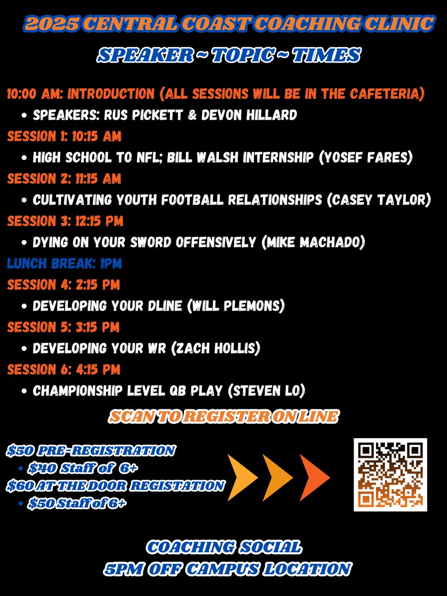 WPlemons's tweet image. 2025 Central Coast Coaching Clinic
