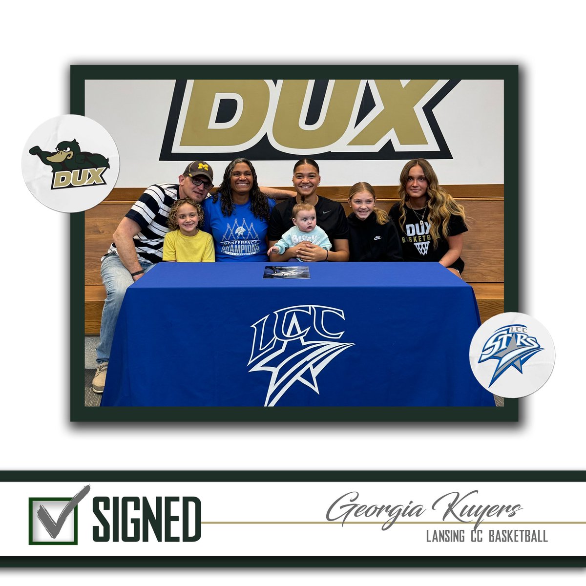 Congratulations to Georgia Kuyers who signed to continue her basketball career at Lansing Community College! #godux #gostars